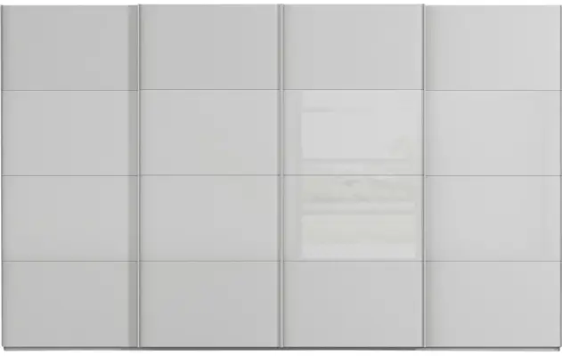 Goossens kledingkast finca combi glans mat glas grijs hoogwaardig meubelplaat - 8244398-{merk}-finca-combi-sts-grijs-schuifdeuren-01
